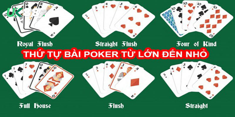 Cách xếp bài Poker theo thứ tự từ cao xuống thấp